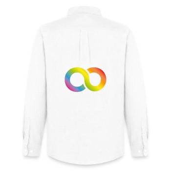 LGBTIQ - Unendliche Vielfalt. Pride/CSD - Männer Oxford Hemd von Stanley/Stella - Weiß - Hinten - AI Model Male 185 dark (185cm)