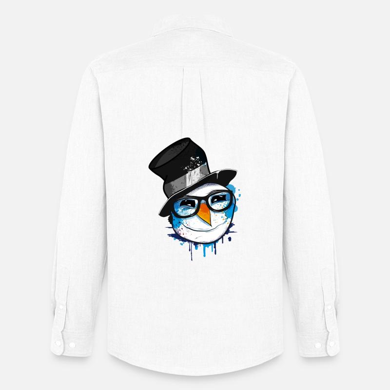 Schneemann mit Nerd Brille - Männer Oxford Hemd von Stanley/Stella - Weiß