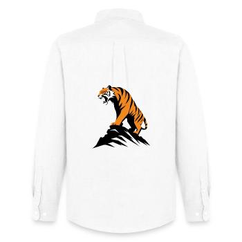Tiger on a ledge - Men's Oxford Shirt by Stanley/Stella - white - Back - AI Model Male 185 dark (185cm)