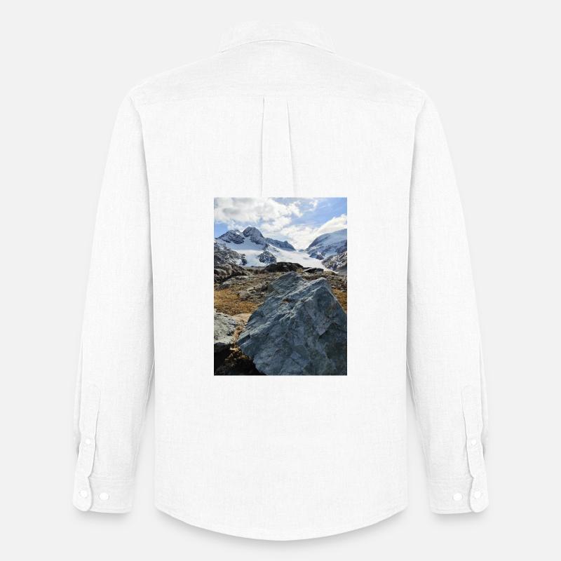 Gletscher des Heiligen Solin d'Arves - Männer Oxford Hemd von Stanley/Stella - Weiß