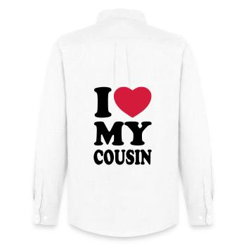 I love my cousin - Ich liebe meine Cousine - Männer Oxford Hemd von Stanley/Stella - Weiß - Hinten - AI Model Male 185 dark (185cm)