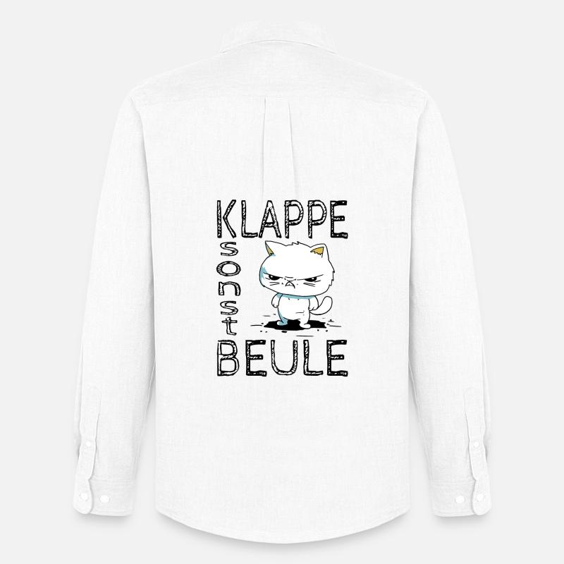 Klappe sonst Beule - Männer Oxford Hemd von Stanley/Stella - Weiß