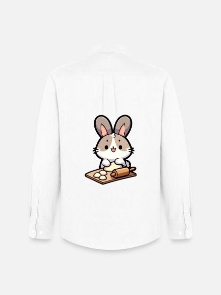 Bunny Baker: The Dough Delighter - Men's Oxford Shirt by Stanley/Stella - white