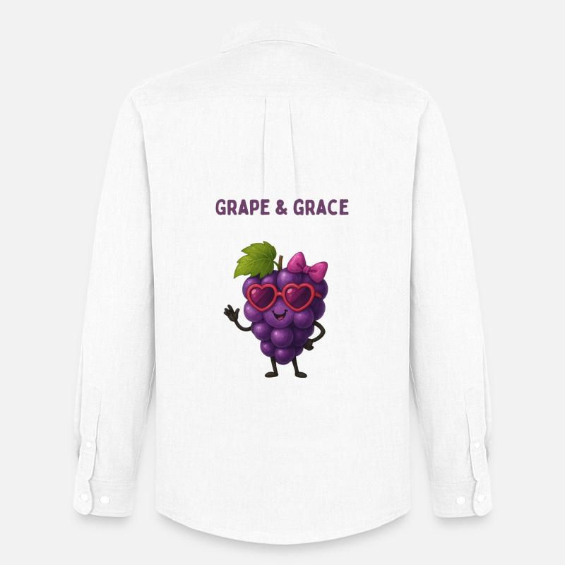 Grape  Grace - Traube mit Herzbrille  - Männer Oxford Hemd von Stanley/Stella - Weiß