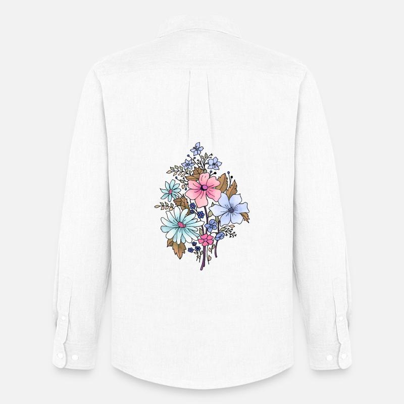 Blumen - Männer Oxford Hemd von Stanley/Stella - Weiß