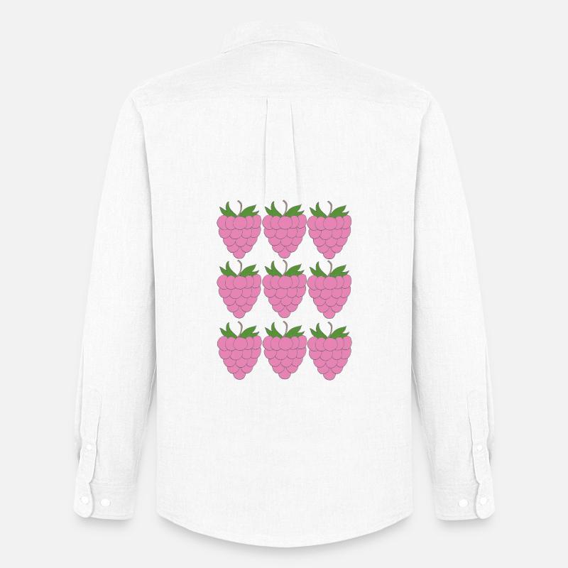 Raspberry Grid Pattern - Men's Oxford Shirt by Stanley/Stella - white