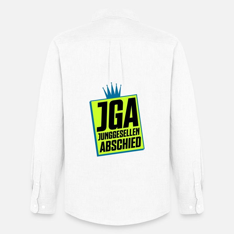 Junggesellenabschied JGA Neon Design - Männer Oxford Hemd von Stanley/Stella - Weiß