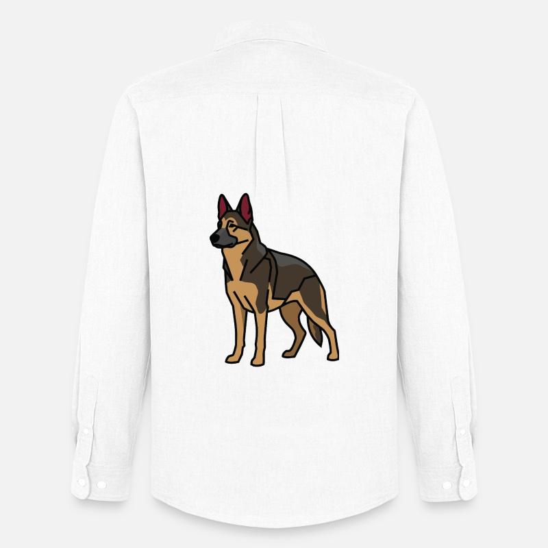 Deutscher Schäferhund - Männer Oxford Hemd von Stanley/Stella - Weiß