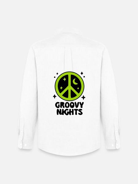 Groovy Peace Zeichen Logo - Männer Oxford Hemd von Stanley/Stella - Weiß