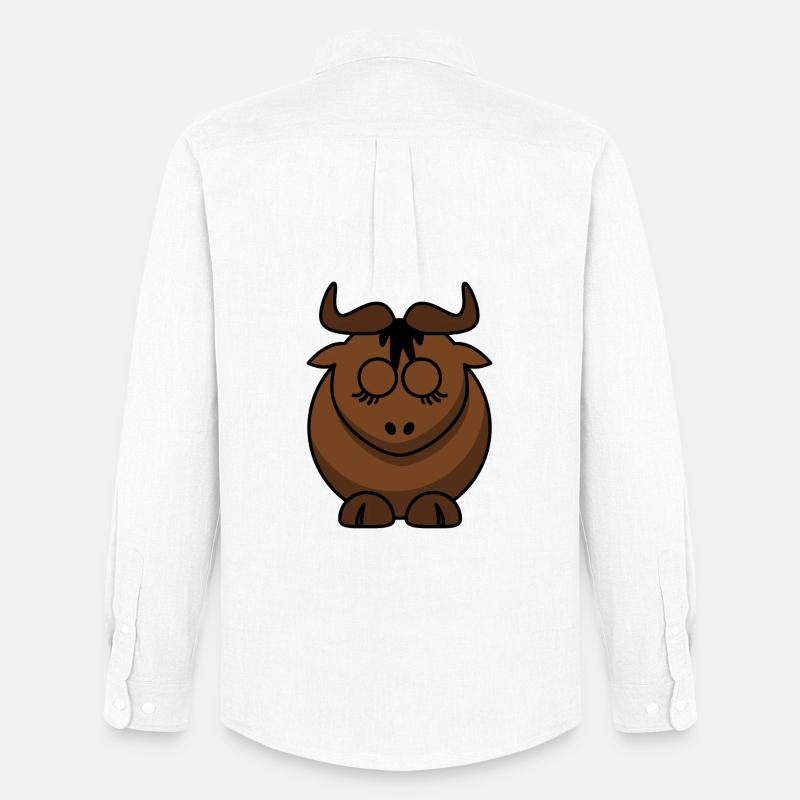 Braunbock Gesichtsdesign - Männer Oxford Hemd von Stanley/Stella - Weiß