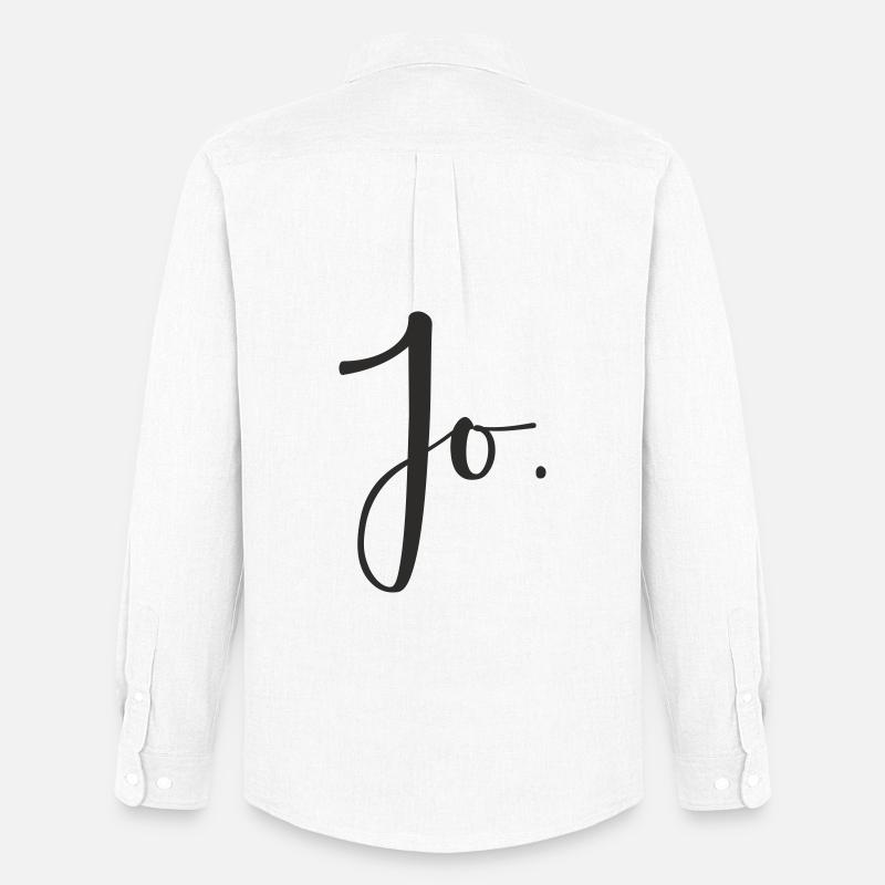 Jo – Handlettering Textdesign - Männer Oxford Hemd von Stanley/Stella - Weiß