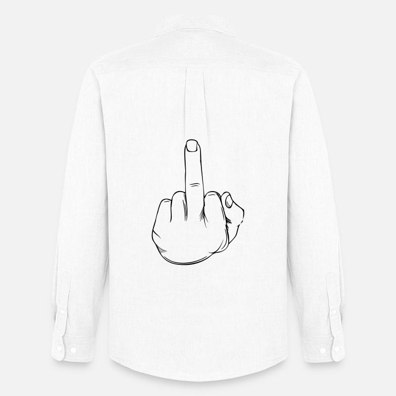 Mittelfinger Statement - Männer Oxford Hemd von Stanley/Stella - Weiß