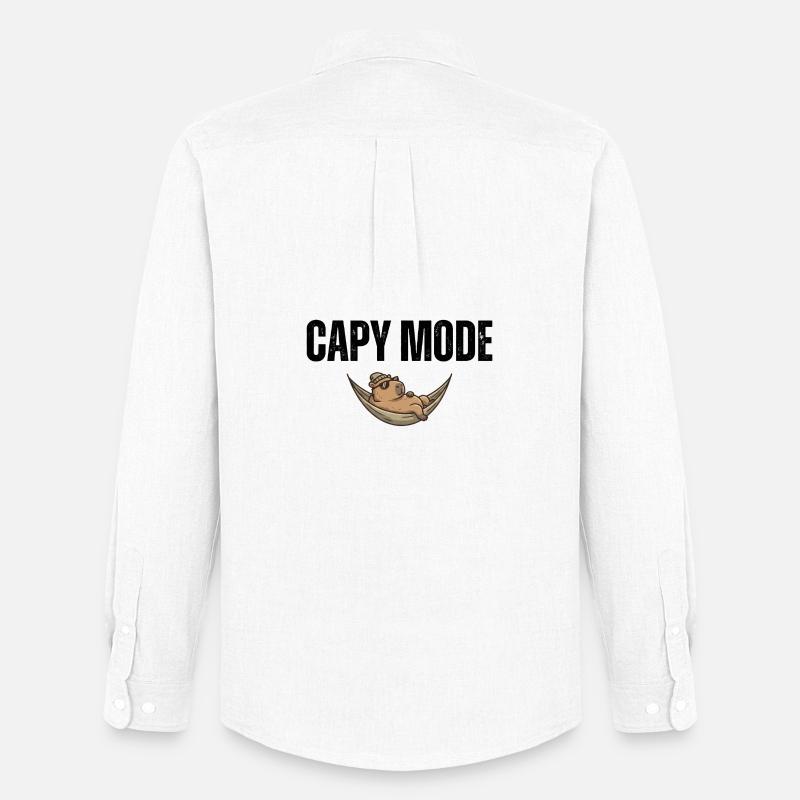 Capy Mode: Hängematten-Chill - Männer Oxford Hemd von Stanley/Stella - Weiß