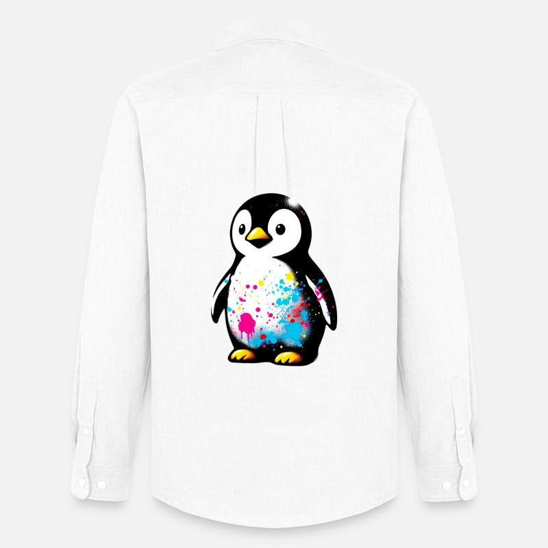 Pinguin - Männer Oxford Hemd von Stanley/Stella - Weiß