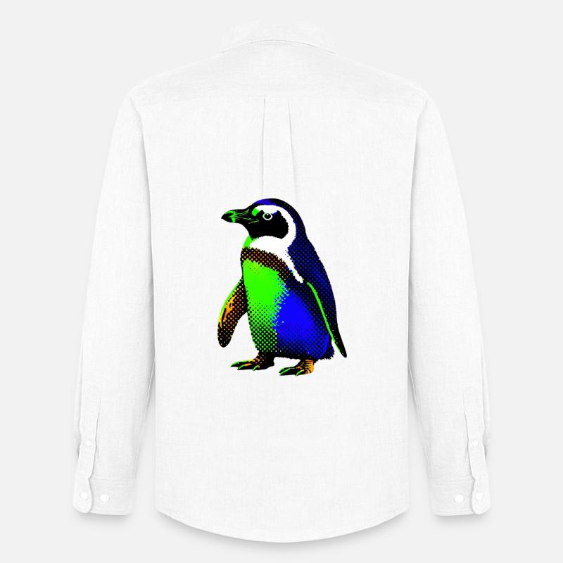 Pinguin - Männer Oxford Hemd von Stanley/Stella - Weiß