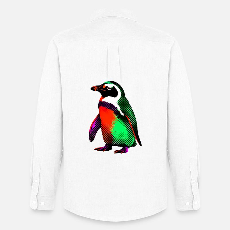Pinguin - Männer Oxford Hemd von Stanley/Stella - Weiß