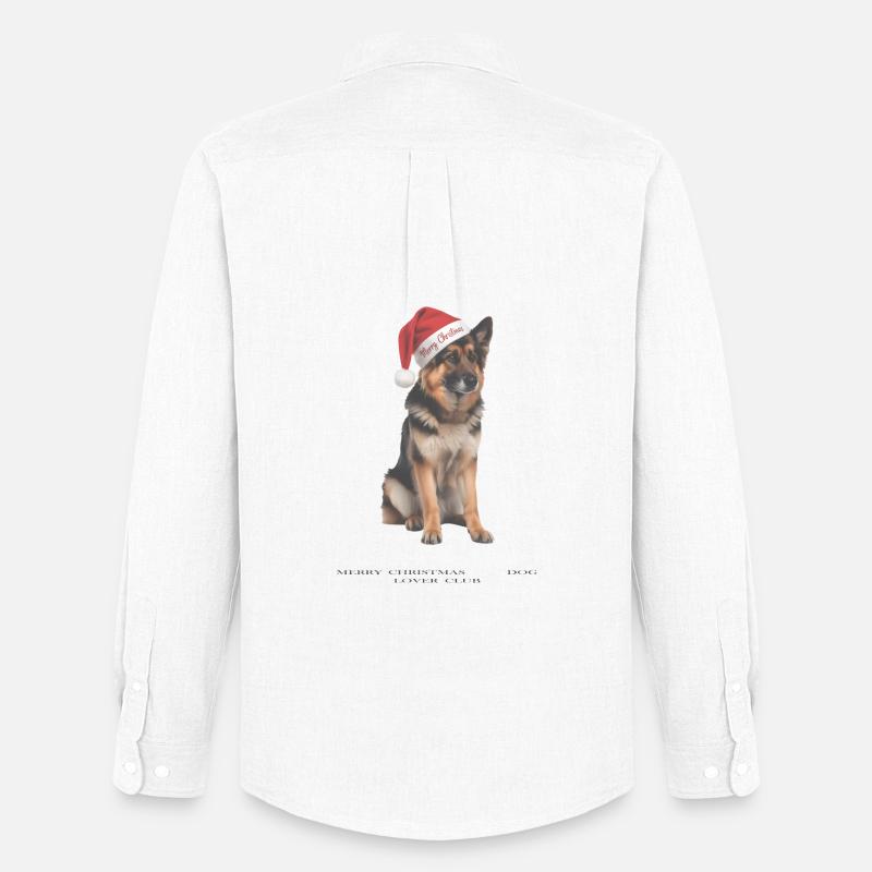 Deutscher Schäferhund Weihnachtsmütze - Männer Oxford Hemd von Stanley/Stella - Weiß