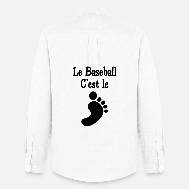 Le Baseball c’est le Pied - Chemise Oxford homme Stanley/Stella - blanc