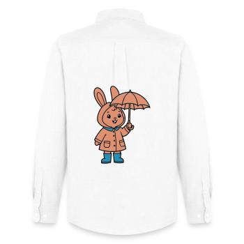Petit parapluie de lapin mignon - Chemise Oxford homme Stanley/Stella - blanc - Dos - AI Model Male 185 dark (185cm)