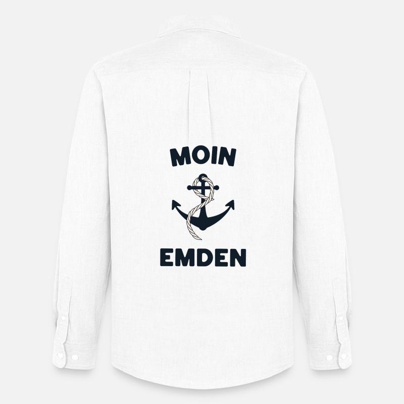 Moin Emden – Maritimes Anker-Design - Männer Oxford Hemd von Stanley/Stella - Weiß