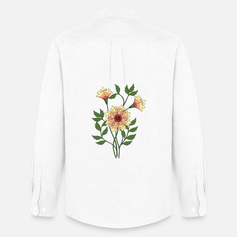 Blumen - Männer Oxford Hemd von Stanley/Stella - Weiß