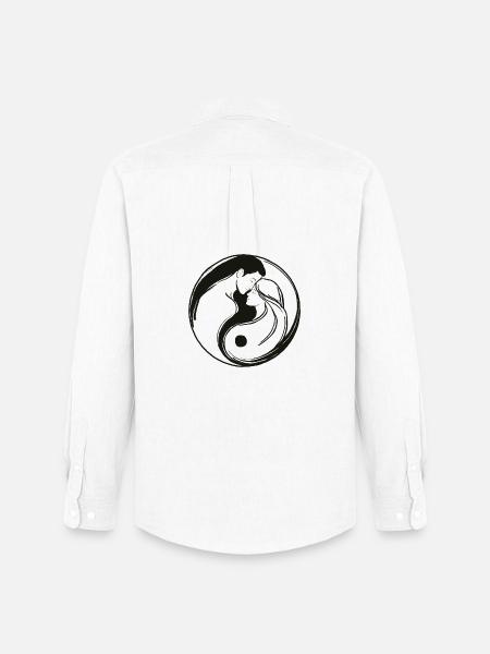 Yin Yang, Male and Female Energy in Balance - Men's Oxford Shirt by Stanley/Stella - white