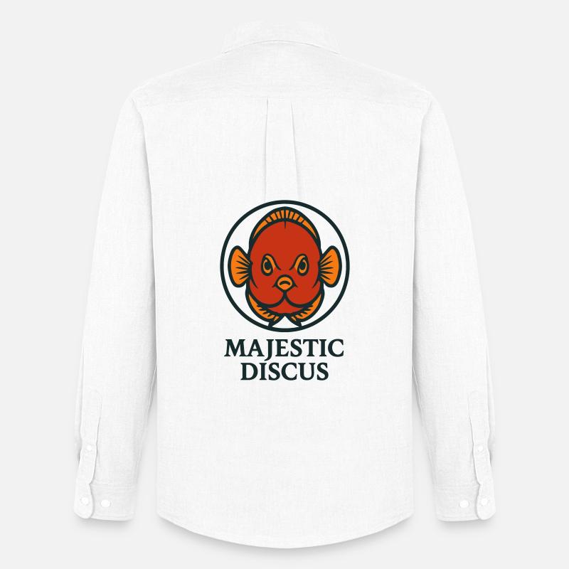 Majestätischer Diskus-Tropengoldfisch - Männer Oxford Hemd von Stanley/Stella - Weiß
