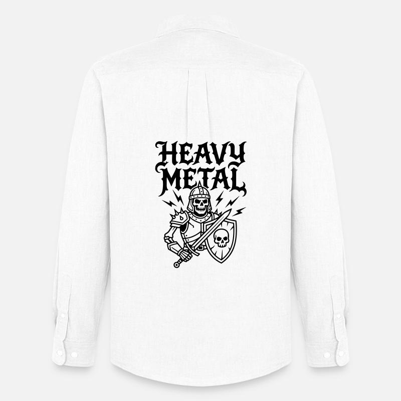 Schwermetall - Männer Oxford Hemd von Stanley/Stella - Weiß