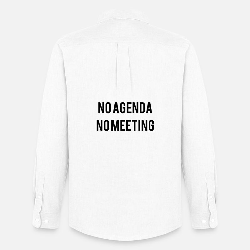 No Agenda No Meeting - Men's Oxford Shirt by Stanley/Stella - white