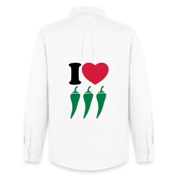I love chilli - Men's Oxford Shirt by Stanley/Stella - white - Back - AI Model Male 185 dark (185cm)