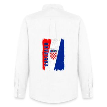 drapeau de la Croatie - Chemise Oxford homme Stanley/Stella - blanc - Dos - AI Model Male 185 dark (185cm)