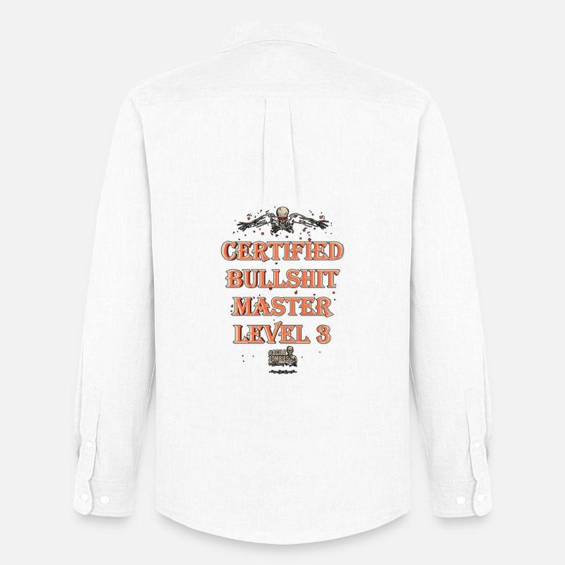 Certified Bullshit Master Level 3 - Männer Oxford Hemd von Stanley/Stella - Weiß