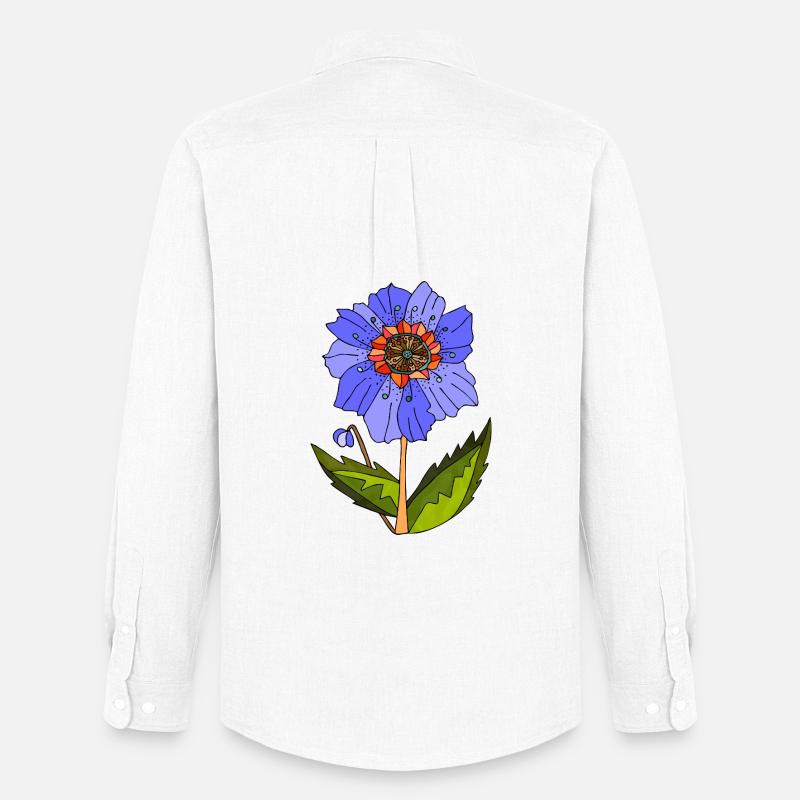 Blume - Männer Oxford Hemd von Stanley/Stella - Weiß