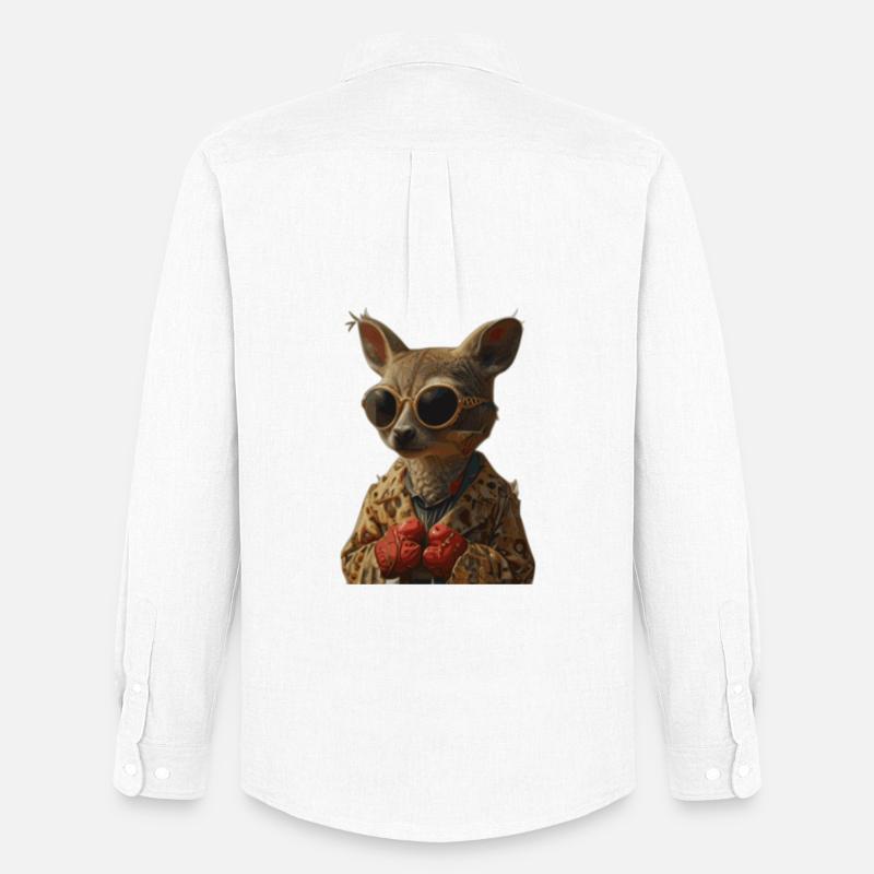 Kangaroo1 - Männer Oxford Hemd von Stanley/Stella - Weiß