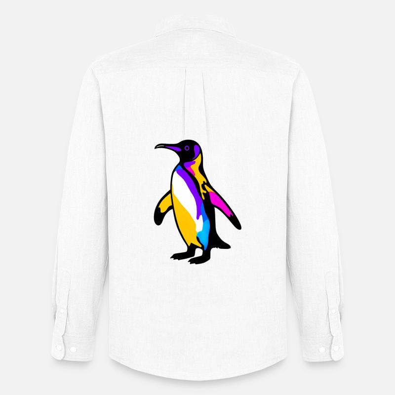Pinguin - Männer Oxford Hemd von Stanley/Stella - Weiß