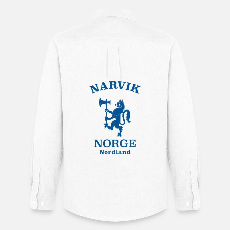 Narvik Norway Norwegen - Männer Oxford Hemd von Stanley/Stella - Weiß