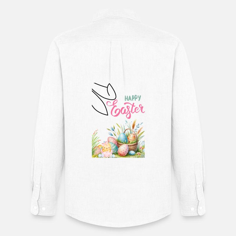 Pastell Ostern Korb und Eier - Männer Oxford Hemd von Stanley/Stella - Weiß