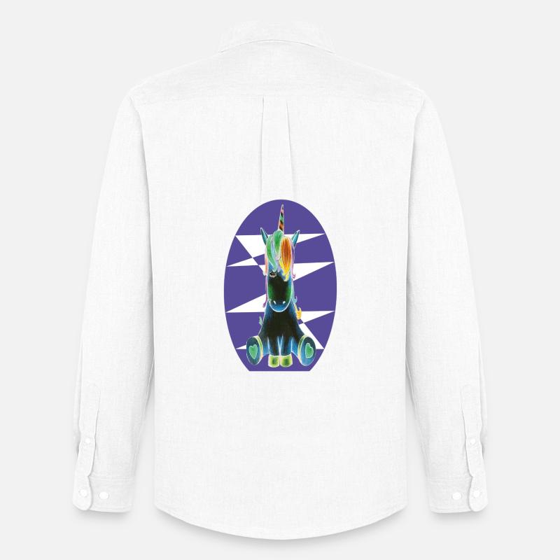 Regenbogen-Einhorn  - Männer Oxford Hemd von Stanley/Stella - Weiß