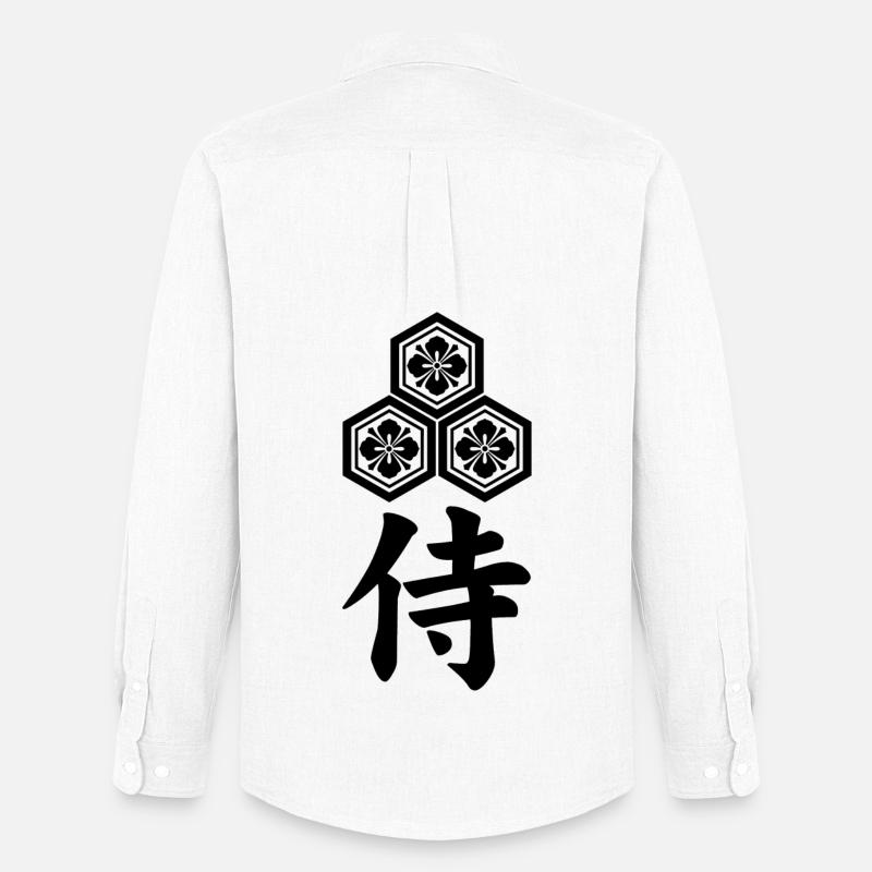 Samurai-Emblem des Asai-Clans (schwarz) - Männer Oxford Hemd von Stanley/Stella - Weiß