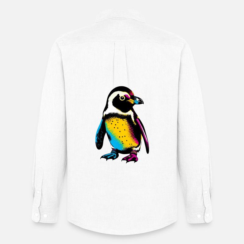 Pinguin - Männer Oxford Hemd von Stanley/Stella - Weiß