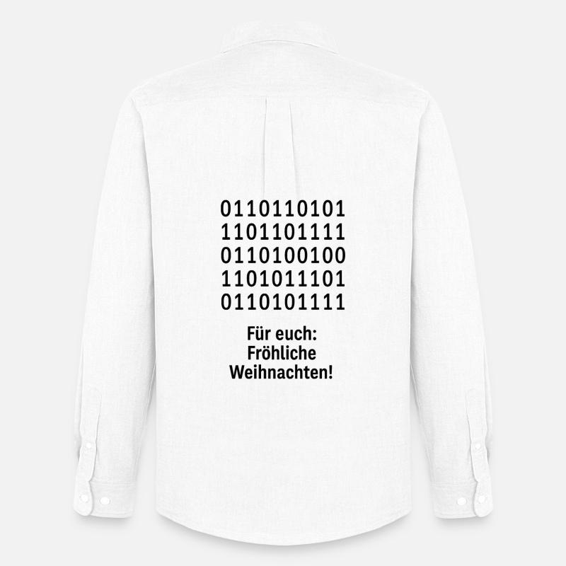 Modèle binaire de code de Noël - Chemise Oxford homme Stanley/Stella - blanc
