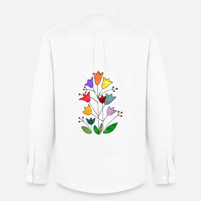 Blumen - Männer Oxford Hemd von Stanley/Stella - Weiß