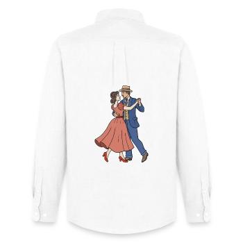 Vintage Romantic Couple Dancing Retro 1950s - Men's Oxford Shirt by Stanley/Stella - white - Back - AI Model Male 185 dark (185cm)