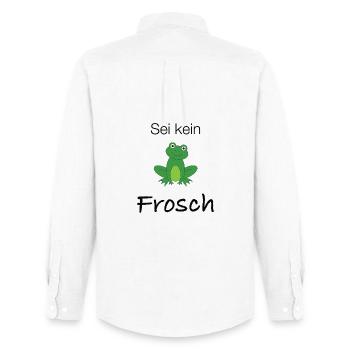Sei kein Frosch - Männer Oxford Hemd von Stanley/Stella - Weiß - Hinten - AI Model Male 185 dark (185cm)