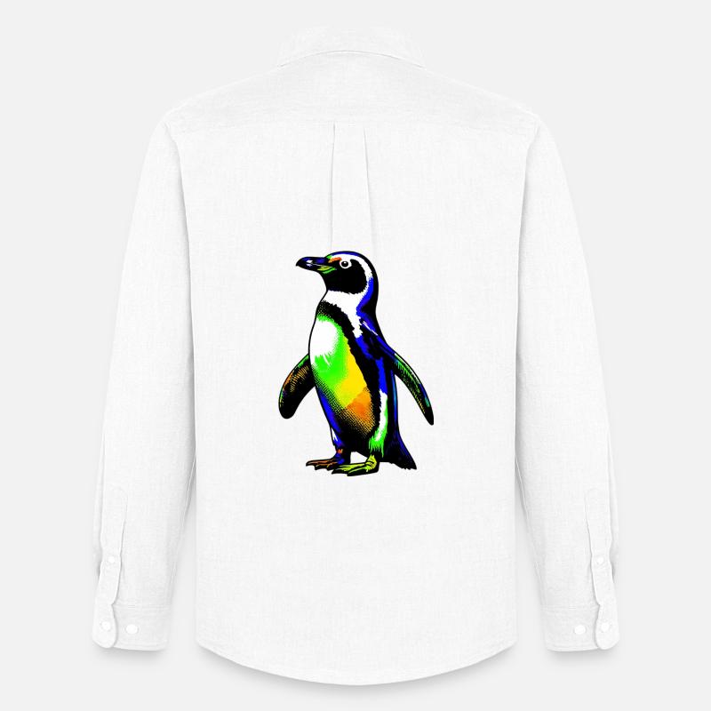 Pinguin - Männer Oxford Hemd von Stanley/Stella - Weiß