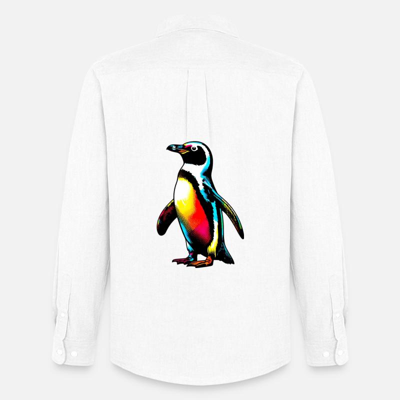 Pinguin - Männer Oxford Hemd von Stanley/Stella - Weiß
