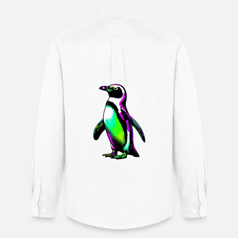 Pinguin - Männer Oxford Hemd von Stanley/Stella - Weiß