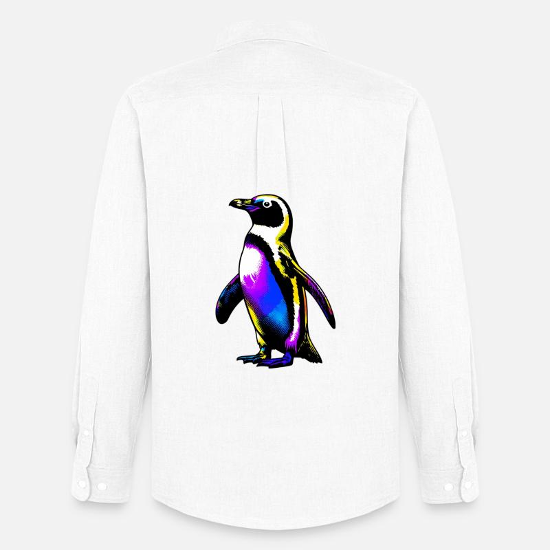 Pinguin - Männer Oxford Hemd von Stanley/Stella - Weiß