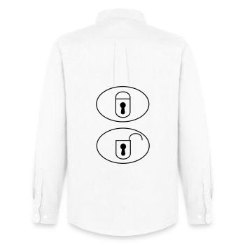 Boutons de télécommande pour voiture - Chemise Oxford homme Stanley/Stella - blanc - Dos - AI Model Male 185 dark (185cm)
