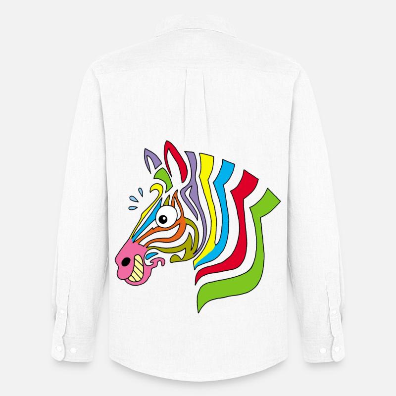 mehrfarbiges Zebra - Männer Oxford Hemd von Stanley/Stella - Weiß